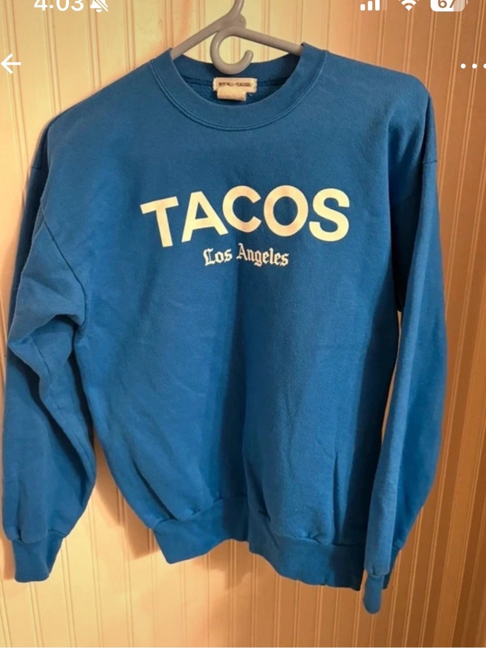 TACOS Los Angeles Blue Crewneck Sweatshirt by Petals + Peacocks